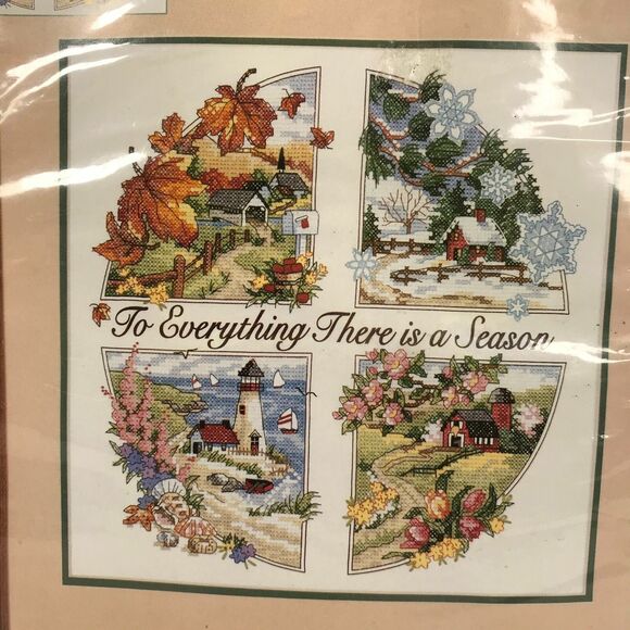 To Everything There is a Season Stamped Cross Stitch Kit Dimensions - Picture 3 of 4